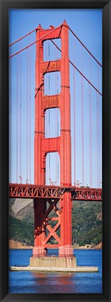 Framed Suspension bridge tower, Golden Gate Bridge, San Francisco Bay, San Francisco, California, USA Print