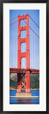 Framed Suspension bridge tower, Golden Gate Bridge, San Francisco Bay, San Francisco, California, USA Print
