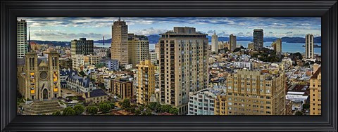 Framed Buildings in a city looking over Pacific Heights from Nob Hill, San Francisco, California, USA 2011 Print