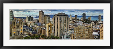 Framed Buildings in a city looking over Pacific Heights from Nob Hill, San Francisco, California, USA 2011 Print