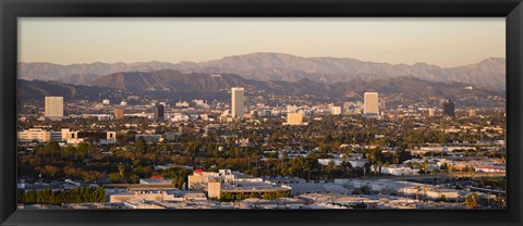 Framed Buildings in a city, Miracle Mile, Hayden Tract, Hollywood, Griffith Park Observatory, Los Angeles, California, USA Print