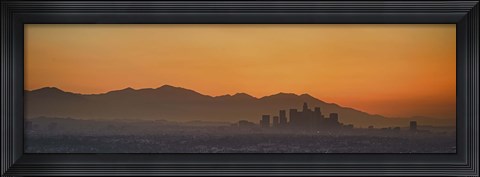Framed Mountain range at dusk, San Gabriel Mountains, Los Angeles, California, USA Print