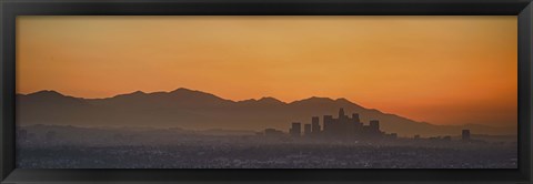 Framed Mountain range at dusk, San Gabriel Mountains, Los Angeles, California, USA Print
