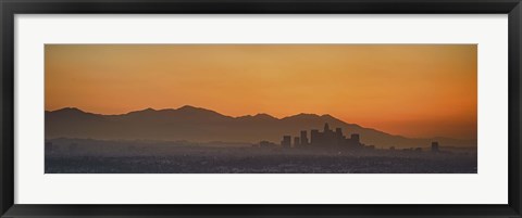 Framed Mountain range at dusk, San Gabriel Mountains, Los Angeles, California, USA Print