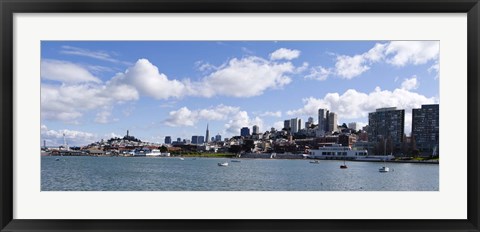 Framed Skyscrapers, Transamerica Pyramid, Ghirardelli Building, Coit Tower, Marina Park, San Francisco, California, USA Print