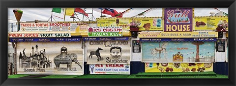 Framed Old Store Front along Riegelmann Boardwalk, Long Island, Coney Island, New York City, New York State, USA Print