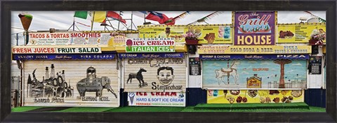 Framed Old Store Front along Riegelmann Boardwalk, Long Island, Coney Island, New York City, New York State, USA Print