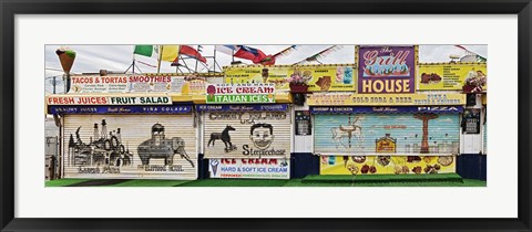 Framed Old Store Front along Riegelmann Boardwalk, Long Island, Coney Island, New York City, New York State, USA Print