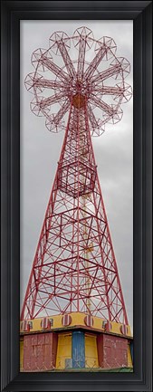 Framed Parachute Jump Tower along Riegelmann Boardwalk, Long Island, Coney Island, New York City, New York State, USA Print