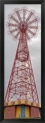 Framed Parachute Jump Tower along Riegelmann Boardwalk, Long Island, Coney Island, New York City, New York State, USA Print