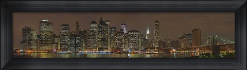 Framed Skyscrapers in Lower Manhattan at Night 2011 Print