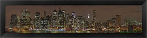 Framed Skyscrapers in Lower Manhattan at Night 2011 Print