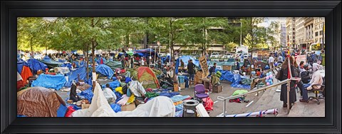 Framed Occupy Wall Street at Zuccotti Park, Lower Manhattan, Manhattan, New York City, New York State, USA Print