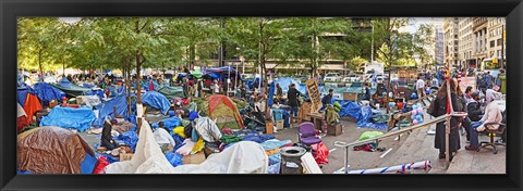 Framed Occupy Wall Street at Zuccotti Park, Lower Manhattan, Manhattan, New York City, New York State, USA Print