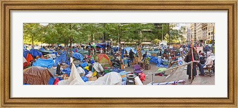 Framed Occupy Wall Street at Zuccotti Park, Lower Manhattan, Manhattan, New York City, New York State, USA Print