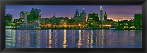 Framed River Delaware, Philadelphia, Pennsylvania, Print