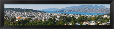 Framed High angle view of a city, Richmond District, Lincoln Park, San Francisco, California, USA Print