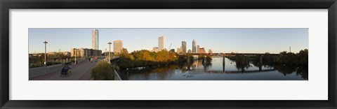 Framed Skyscrapers in a city, Lamar Street Pedestrian Bridge, Austin, Texas, USA Print