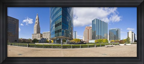 Framed Modern buildings in a city, Hartford, Connecticut, USA 2011 Print