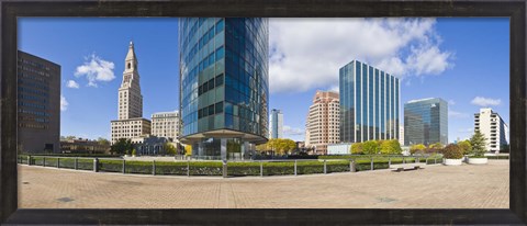 Framed Modern buildings in a city, Hartford, Connecticut, USA 2011 Print
