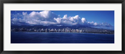 Framed City at the waterfront, Waikiki, Honolulu, Oahu, Hawaii, USA Print