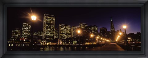 Framed San Francisco Skyline at Night Print