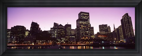 Framed San Francisco Waterfront Lit Up at Dusk, California, USA Print
