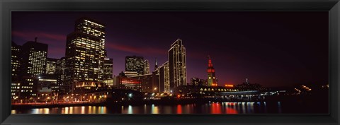 Framed Night view of San Francisco, California Print