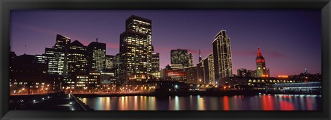 Framed Buildings on the San Francisco at Night, California, USA Print