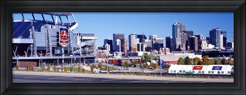 Framed Stadium in a city, Sports Authority Field at Mile High, Denver, Denver County, Colorado Print