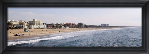 Framed Surf on the beach, Santa Monica Beach, Santa Monica, Los Angeles County, California, USA Print