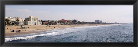 Framed Surf on the beach, Santa Monica Beach, Santa Monica, Los Angeles County, California, USA Print