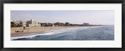 Framed Surf on the beach, Santa Monica Beach, Santa Monica, Los Angeles County, California, USA Print