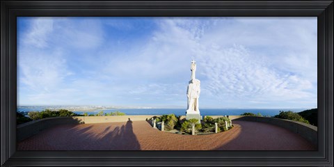 Framed Monument on the coast, Cabrillo National Monument, Point Loma, San Diego, San Diego Bay, San Diego County, California, USA Print