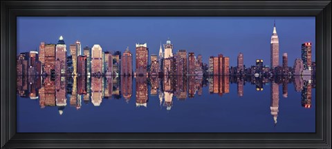 Framed New York Skyline with Reflection Print
