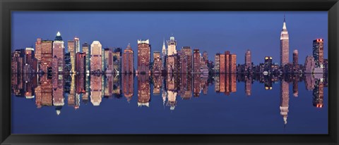 Framed New York Skyline with Reflection Print