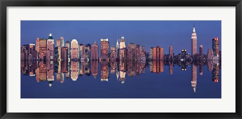 Framed New York Skyline with Reflection Print