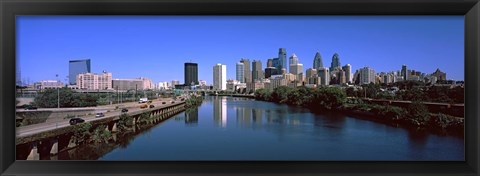 Framed Buildings at the waterfront, Philadelphia, Schuylkill River, Pennsylvania, USA Print