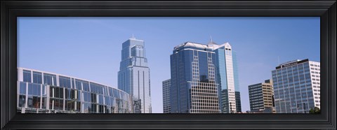 Framed Low angle view of downtown skyline, Town Pavilion, Kansas City, Missouri Print