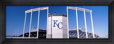 Framed Baseball stadium, Kauffman Stadium, Kansas City, Missouri, USA Print