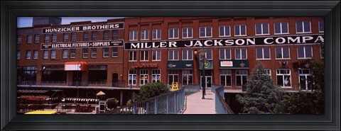 Framed Bricktown Mercantile building along the Bricktown Canal, Bricktown, Oklahoma City, Oklahoma, USA Print
