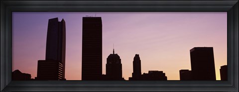 Framed Downtown skyline at dusk, Oklahoma City, Oklahoma, USA Print