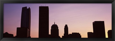 Framed Downtown skyline at dusk, Oklahoma City, Oklahoma, USA Print