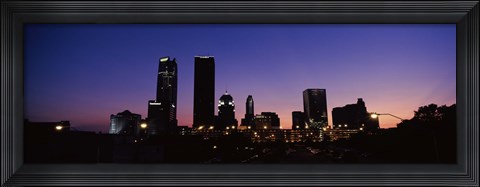 Framed Downtown Oklahoma City at Night Print