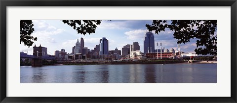 Framed City at the waterfront, Ohio River, Cincinnati, Hamilton County, Ohio Print