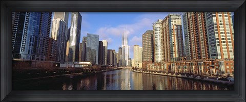 Framed Skyscraper in a city, Trump Tower, Chicago, Cook County, Illinois, USA Print