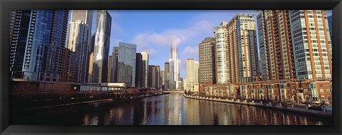 Framed Skyscraper in a city, Trump Tower, Chicago, Cook County, Illinois, USA Print