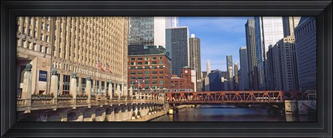 Framed Building at the waterfront, Merchandise Mart, Chicago River, Chicago, Cook County, Illinois, USA Print