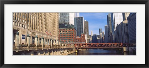 Framed Building at the waterfront, Merchandise Mart, Chicago River, Chicago, Cook County, Illinois, USA Print