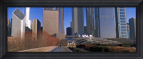Framed Millennium Park with buildings in the background, Chicago, Cook County, Illinois, USA Print